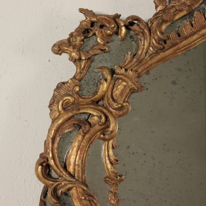 Miroir Rococo Bois doré Toscane Italie '700