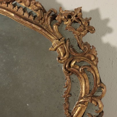 Miroir Rococo Bois doré Toscane Italie '700