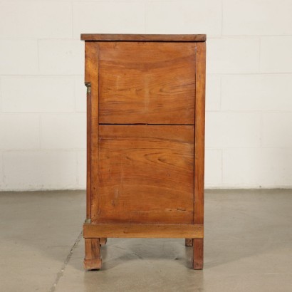 Pair of Empire Bedside Tables Walnut Bronze Italy 19th Century