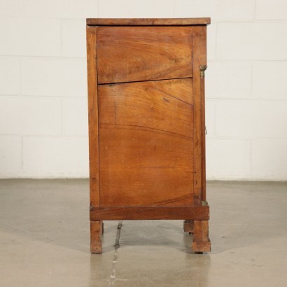 Pair of Empire Bedside Tables Walnut Bronze Italy 19th Century