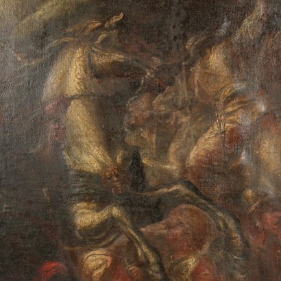 Battle Scene Neapolitan School Oil On Canvas 17th Century