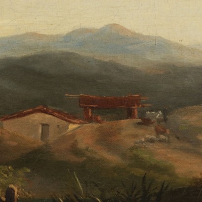 Fausto Biolaz Oil on Canvas Campania 19th Century