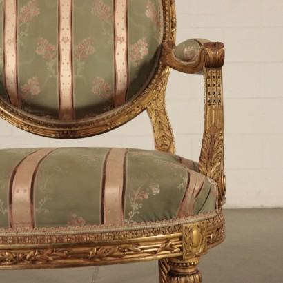 Fauteuil Style Louis XIV Bois - Italie XIX-XX Siècle