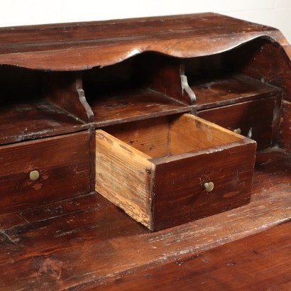 Inlaid North European Drop-Leaf Secretaire Marple Cherry 19th Century