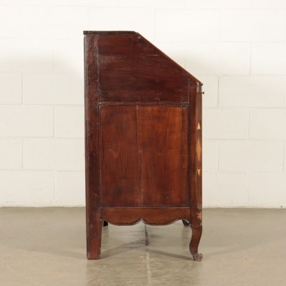 Inlaid North European Drop-Leaf Secretaire Marple Cherry 19th Century