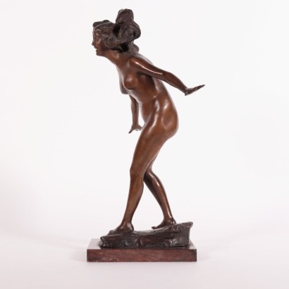 Female Nude Bronze Sculpture Italy Gabriele Parente (1875-1899)