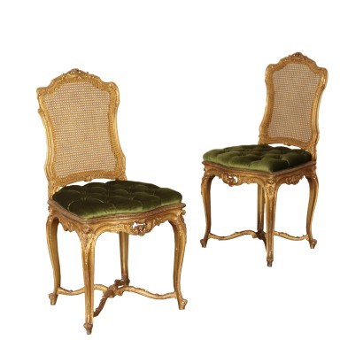 Pair of Rococo Revival Chairs Beech Padding France 19th-20th Century