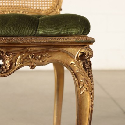 Paire de Chaises Style Rococo Hêtre sculpté et doré France '800