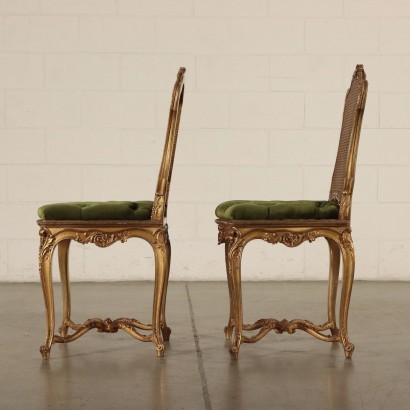 antiguo, silla, sillas antiguas, silla antigua, silla italiana antigua, silla antigua, silla neoclásica, silla del siglo XIX, par de sillas de estilo rococó