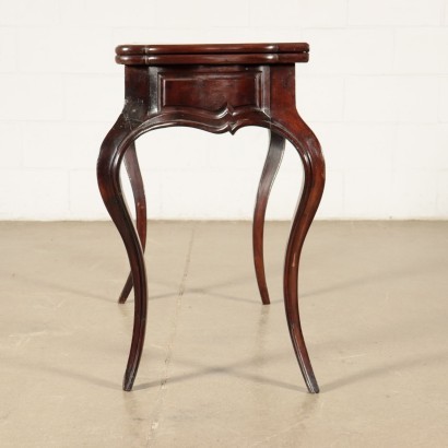 Small Louis Philippe Game Table Mahogany Velvet Italy 19th Century