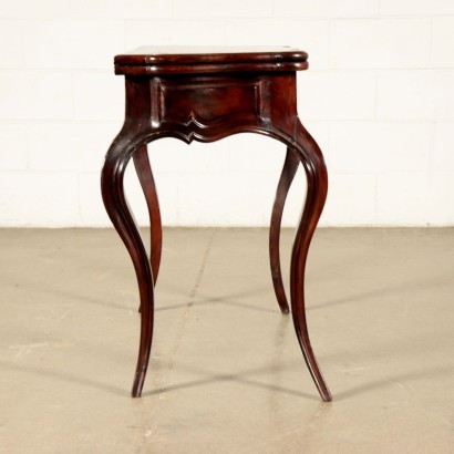 Small Louis Philippe Game Table Mahogany Velvet Italy 19th Century