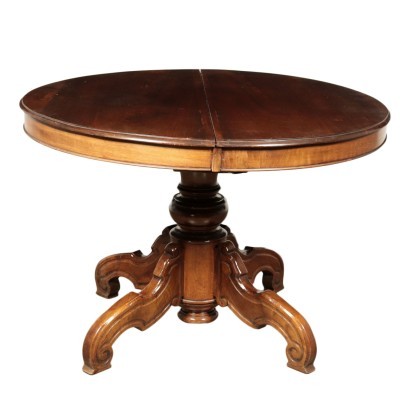 antiguo, mesa, mesa antigua, mesa antigua, mesa italiana antigua, mesa antigua, mesa neoclásica, mesa del siglo XIX, mesa extensible de nogal