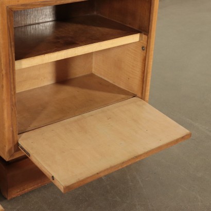 Pair Of Bedside Tables Mahogany Veneer Glass Italy 1940s