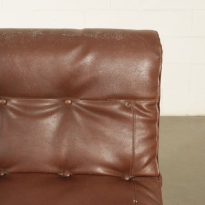 Armchair Foam Leather Chromed Metal Italy 1960s 1970s