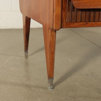 Desk Veneered Wood Maple Back-Treated Glass Italy 1950s