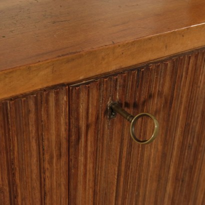 Bookcase Walnut Veneer Solid Walnut Metal Brass Italy 1950s 1960s