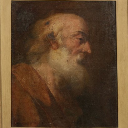 Face Of Profet Oil On Canvas Italian School 18th Century