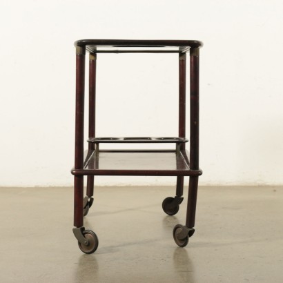 Service Trolley Beech Glass Italy 1950s Italian Production