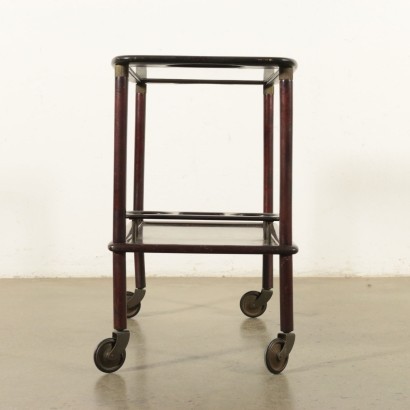 Service Trolley Beech Glass Italy 1950s Italian Production