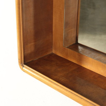 Mirror Mahogany Veneer Mirrored Glass Italy 1940s 1950s