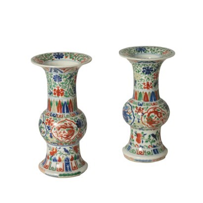 Pair of Balustrade Vases Ceramic China 20th Century