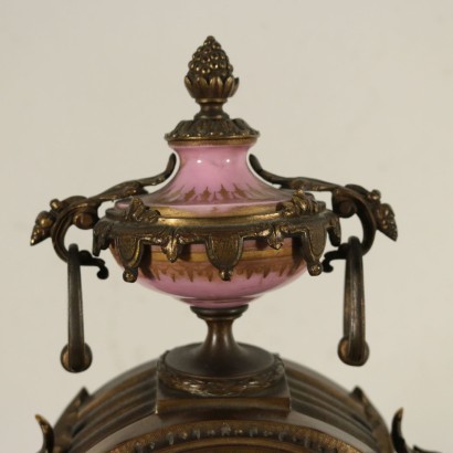 Table Clock Gilded Bronze Porcelain France 19th Century