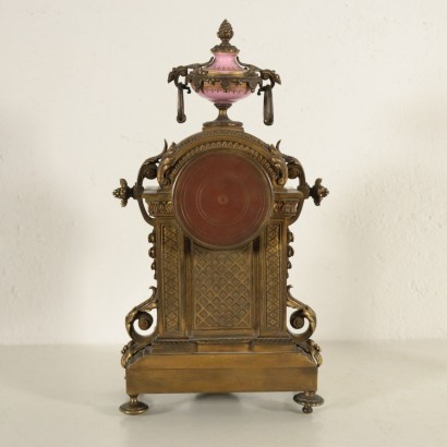 Table Clock Gilded Bronze Porcelain France 19th Century