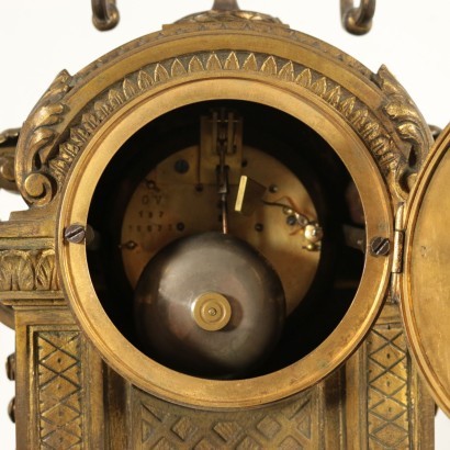 Table Clock Gilded Bronze Porcelain France 19th Century