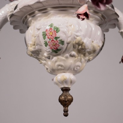 Capodimonte Chandelier Ceramic Italy 20th Century