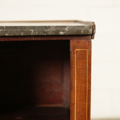 Neo-Classical Bedside Table Maple Cherry Marble France Late 1800