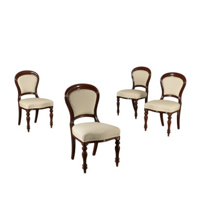 Group Of Four Chairs Victorian Mahogany England Mid 19th Century