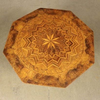 Rolo Inlaid Coffee Table Maple Walnut Piacenza Italy Mid 19th Century