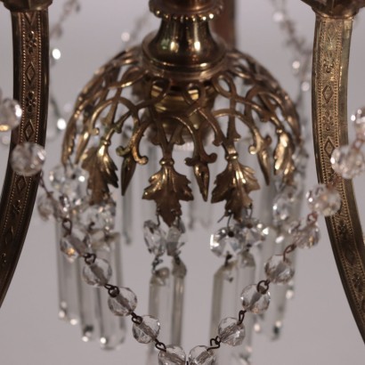 Chandelier Brass Glass Italy 20th Century