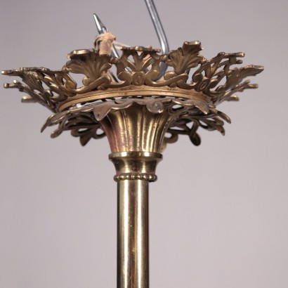 Chandelier Brass Glass Italy 20th Century