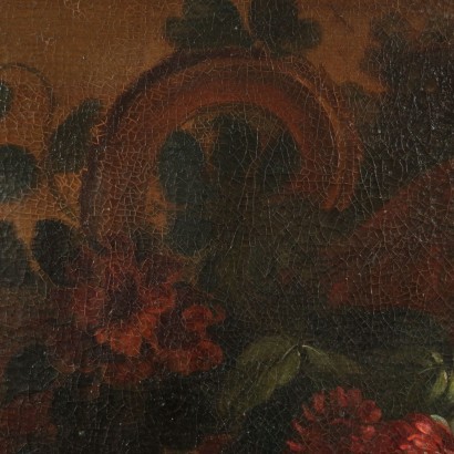 Grande Nature Morte Avec Vase Et Fleurs Huile Sur Toile 18ième Siècle