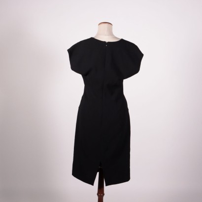 Giorgio Armani Black Sheath Dress Wool Italy