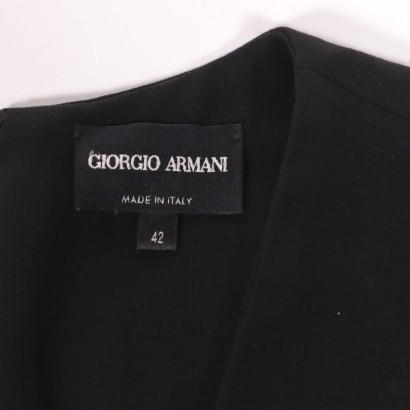 Giorgio Armani Black Sheath Dress Wool Italy