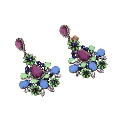 Boucles d\'Oreilles Mercantia Verre Italie XX Siècle