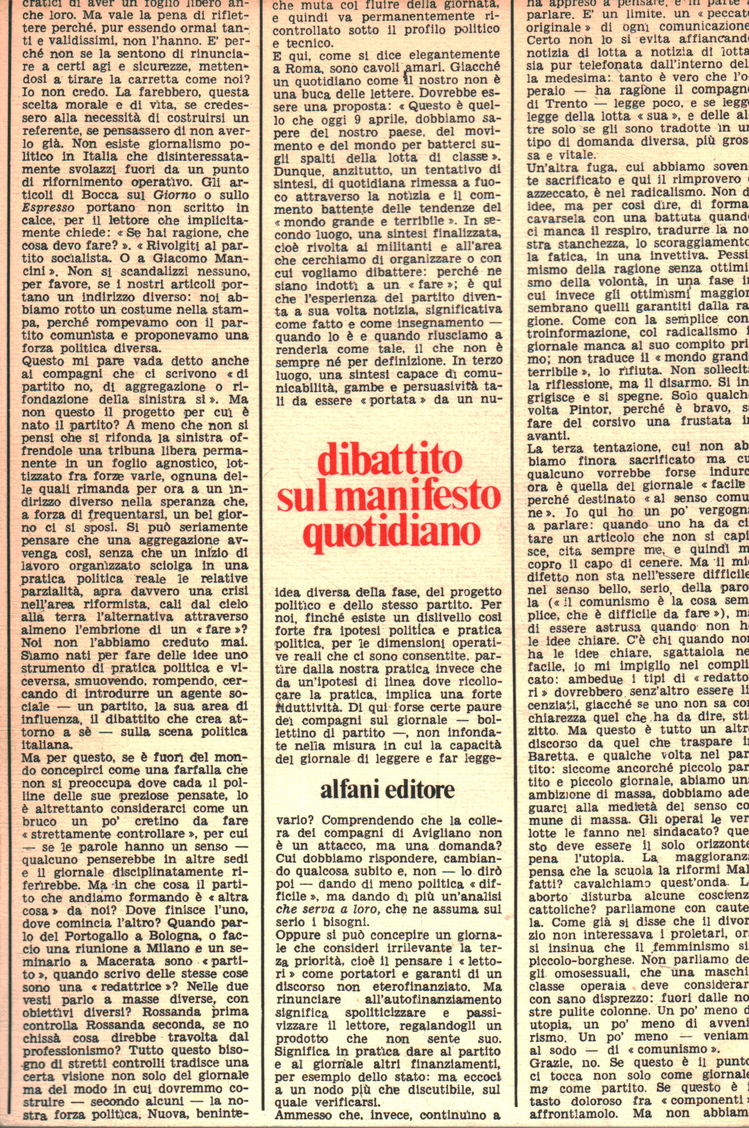 Debate sobre el manifiesto diario