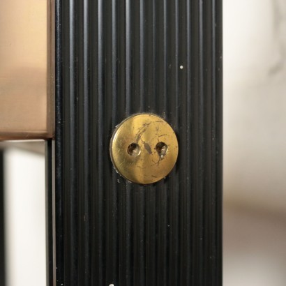 FEAL" Bookcase Mahogany Veneered Aluminum 1960sm Brass Italy