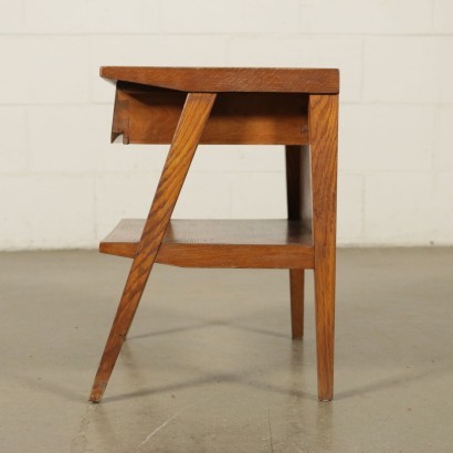 Bedside Tables Sessile Oak Veneer Solid Wood Italy 1950s