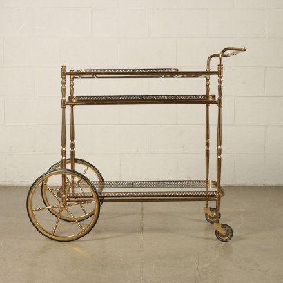 Service Trolley Brass Glass Italy 1950s-1960s Italian Production