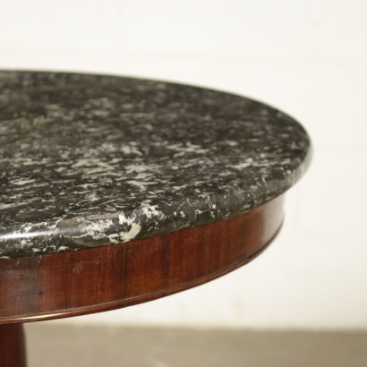 Small Biedermaier Table Black Marble Mahogany Northern Europe 19th Cen