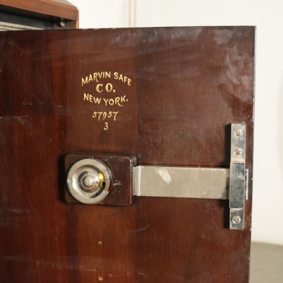 Secretaire with Safety Box Mahogany Metal Italy 20th Century