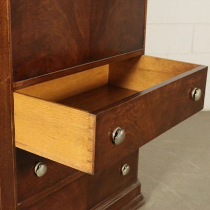 Secretaire with Safety Box Mahogany Metal Italy 20th Century