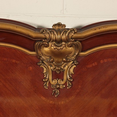 Bed Rococo Mahogany Maple Boxwood Italy Early 20th Century