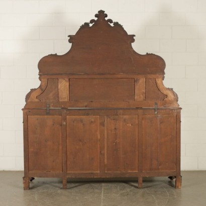 Mahogany Cupboard with Plates Rack Italy 19th Century