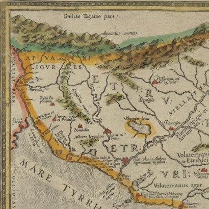 Map of The Ancient Etruria 16th-17th Century