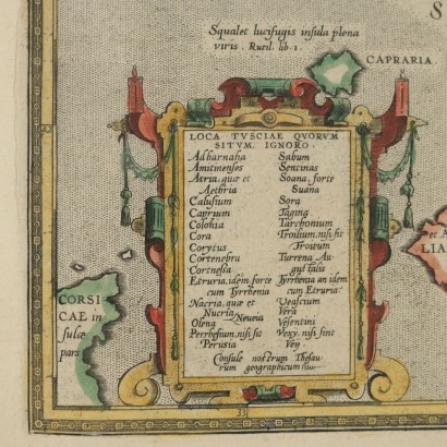 Map of The Ancient Etruria 16th-17th Century