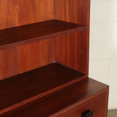 Chest of Drawers Teak Veneer Brass Metal Italy 1960s